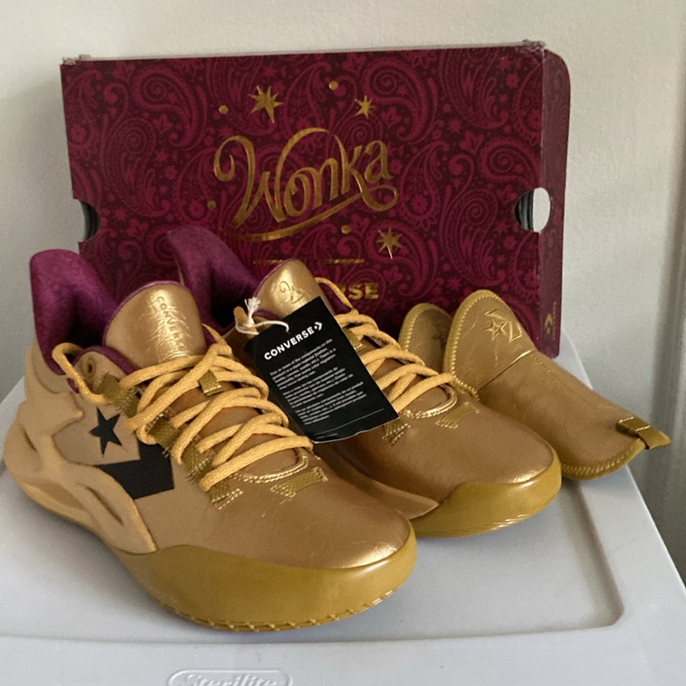 Converse x Willy Wonka All Star BB Trilliant CX 'Gold' Sneaker 39 6.5M 8W NIB